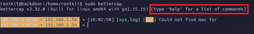 sudo bettercap