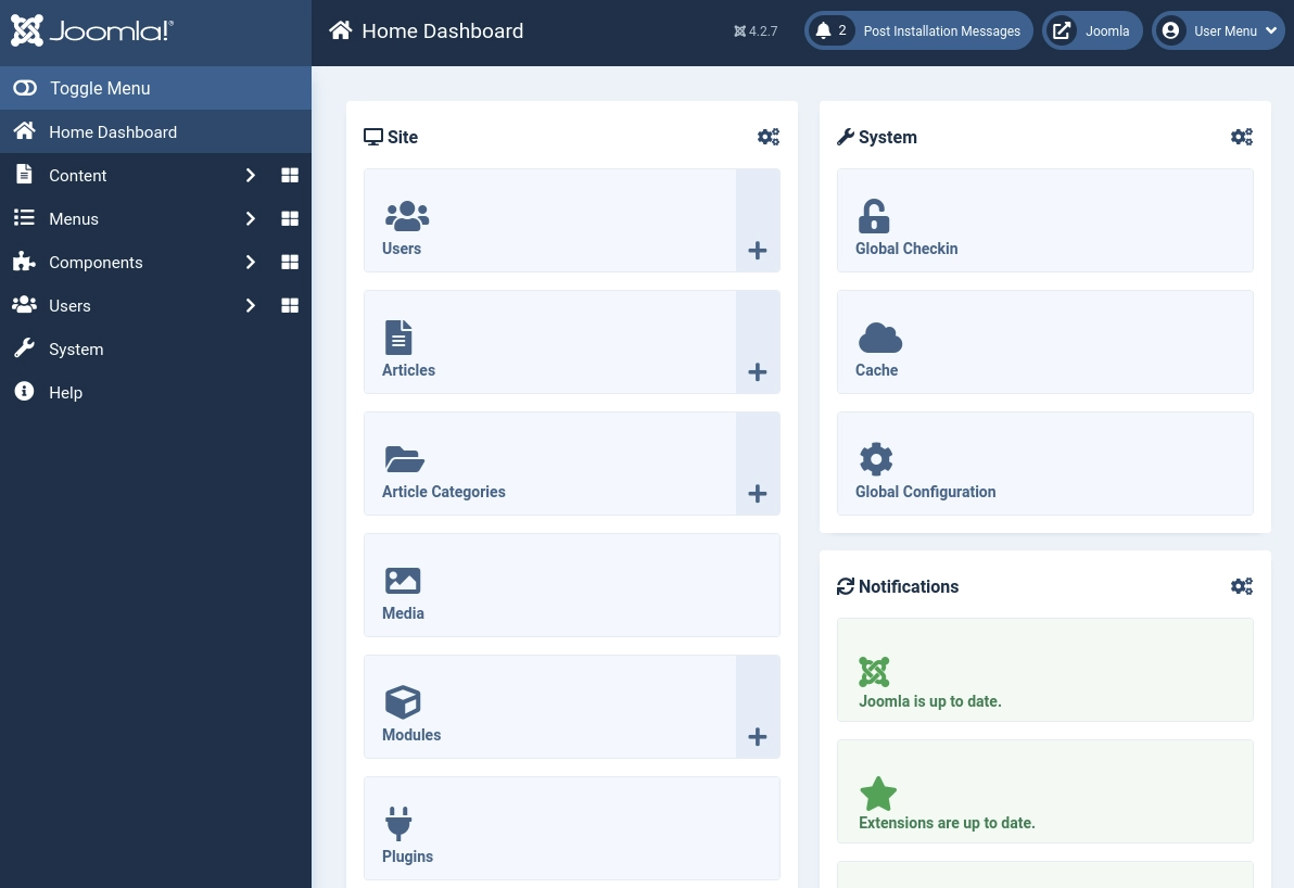 joomlaDashboard